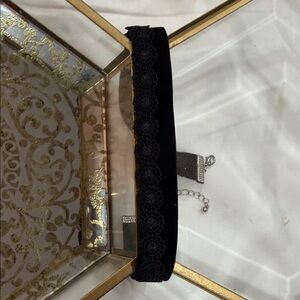 Set of two Elegant Black Lace Choker Necklace